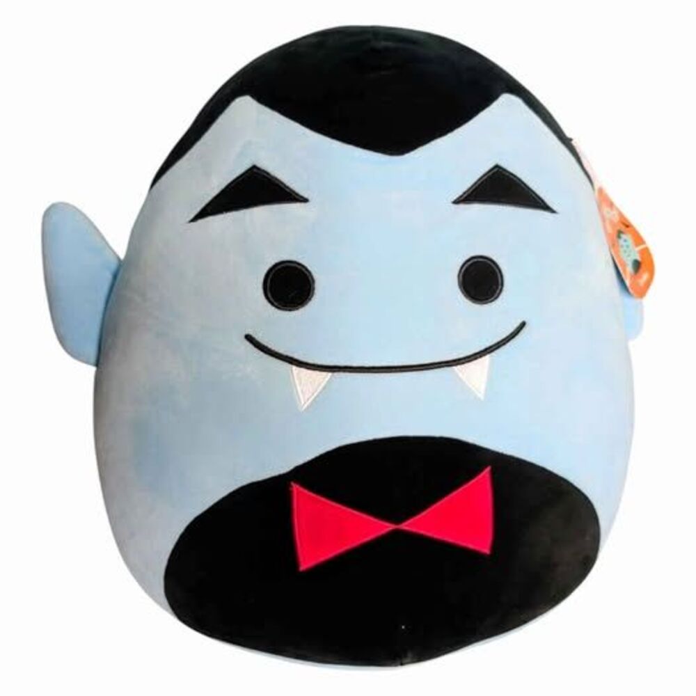 NWT Drake Squishmallow 16"Blue Black Red Tie Original Halloween Kellytoy
